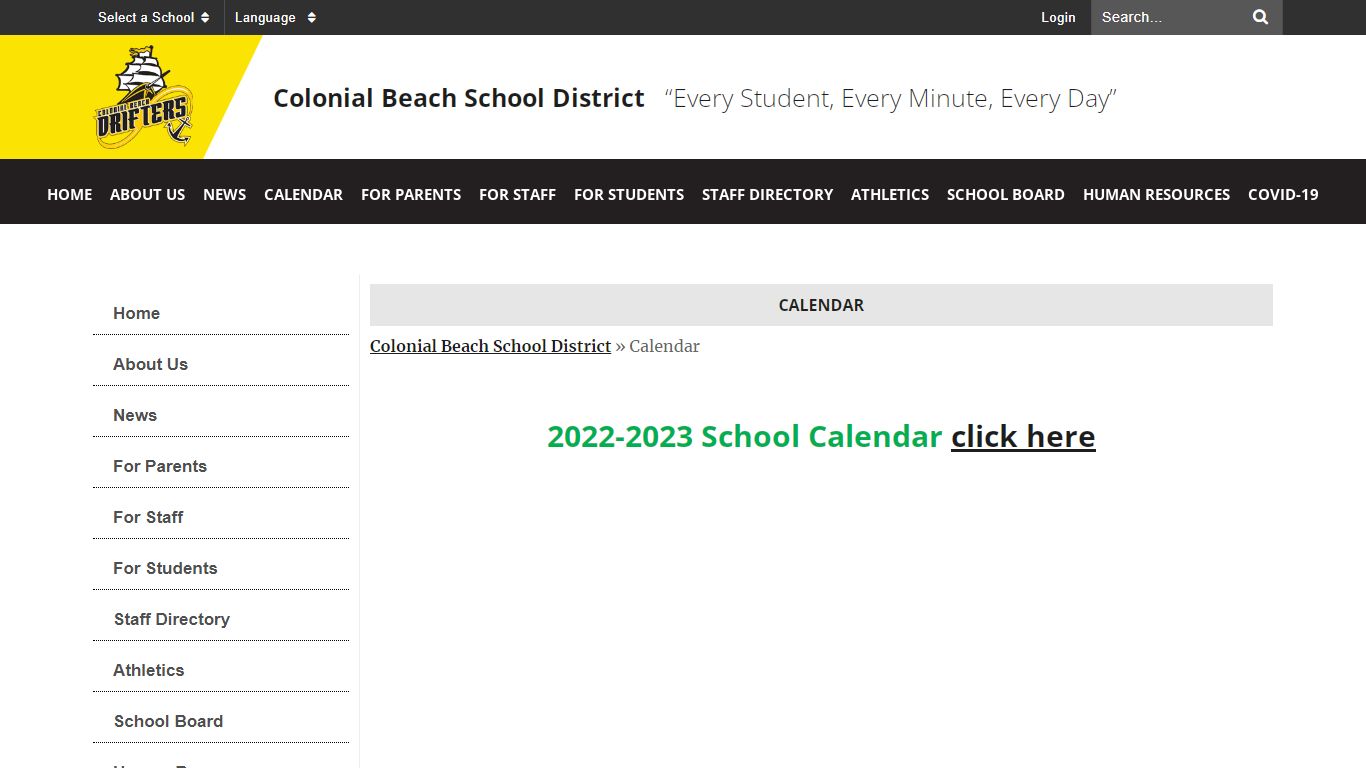 Calendar - Colonial Beach School District